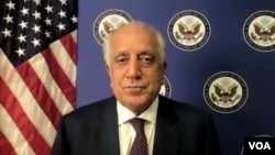 美国阿富汗和解事务特别代表扎尔迈·哈利勒扎德于 2021年8月2日通过 Zoom 接受美国之音的采访。