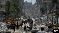 巴勒斯坦加沙中部地区一个城市2024年4月29日的情景。(法新社)