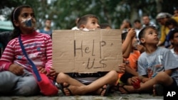 由于一些国家实行移民限制政策导致难民不满,已经到达土耳其并希望继续北上欧洲的难民举行了静坐抗议,儿童也加入了抗议活动。