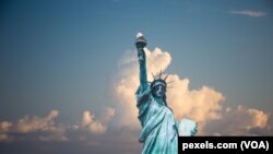 矗立在纽约港口的自由女神像 (资料照片)