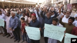 巴基斯坦卡拉奇,巴基斯坦人抗议谴责新西兰清真寺枪击事件。(2019年3月15日)