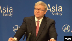亚洲协会政策研究所负责人、前澳大利亚总理陆克文(美国之音方冰拍摄)