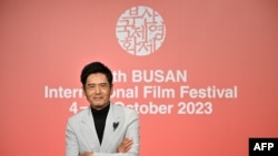 香港演员周润发2023年10月5日出席韩国釜山电影节(法新社)