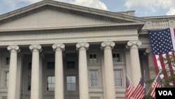 资料照片:位于白宫旁边的美国财政部。(2025年7月26日)