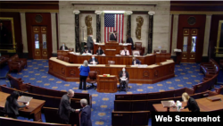 网络截图:美国国会众议院2020年12月7日一致通过《香港人民自由与选择法》。