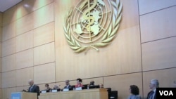 2017年世界卫生大会现场 (翻拍自世卫组织官网)