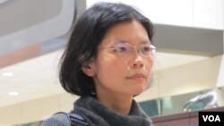 李明哲的妻子李净瑜 (美国之音张永泰拍摄)