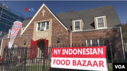 Diaspora Indonesia kembali mengadakan bazar kuliner di Elmhurst, Queens, New York (foto: VOA).