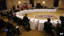 资料照 来自伊朗、中国、印度、俄罗斯和阿富汗的安全官员在德黑兰的区域安全对话上(2018年9月26号)