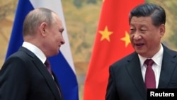 中国国家主席习近平与俄罗斯总统普京2022年2月4日在北京举行会面。(资料照)