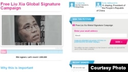 香港“刘霞关注组”发起“还刘霞自由”全球网上联署活动(网络截图)