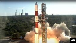 资料照片:印度斯里哈里科塔发射场发射一枚太空火箭。(2024年12月5日)