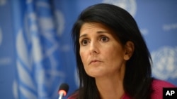 美国驻联合国大使黑利（Nikki Haley）