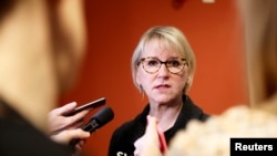 瑞典外长瓦尔斯特伦(2018年3月16 路透社)