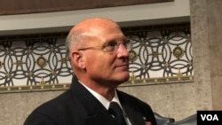 资料照片:美国海军将领迈克尔·吉尔代。(美国之音黎堡2019年7月31日拍摄)