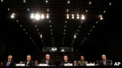 美国国家情报总监科茨和国家安全局局长罗杰斯准备在国会作证(2017年5月11日)