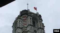 台湾总统府塔楼顶部(美国之音申华 拍摄)