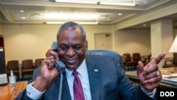 美国国防部长奥斯汀Lloyd Austin上任不久后与盟友国家防长通话(美国国防部2021年1月27日)