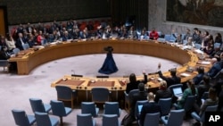 联合国安理会在联合国总部就以哈战争问题投票。(2024年3月22日)