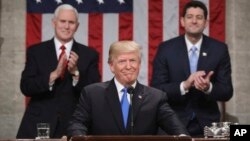 川普1月30日发表国情咨文(美联社)