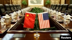 美中两国在北京举行贸易谈判的会场。（资料照片）