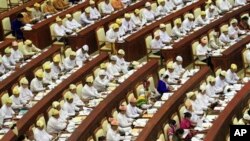 ပြည်သူ့လွှတ်တော်ကိုယ်စားလှယ်များကို လွှတ်တော် အဆောက်အဦးတွင် တွေ့ရစဉ်။