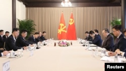 3月21日,朝鲜劳动党代表团与中共中央对外联络部部长刘建超等在北京会晤。