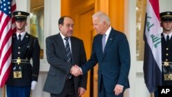 Phó Tổng thống Hoa Kỳ Joe Biden tiếp Thủ tướng Iraq Nouri al-Maliki hôm 30/10/13