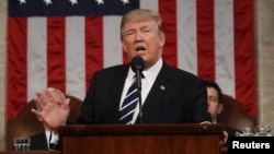 2017年2月28日美国总统川普向国会联席会议发表首场演讲